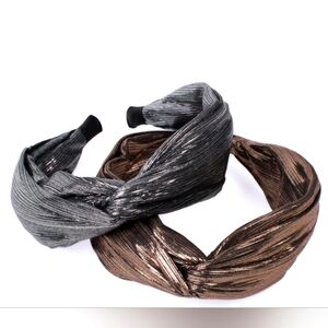 " C " Shaped Knotted Headband with Metallic Texture (2)